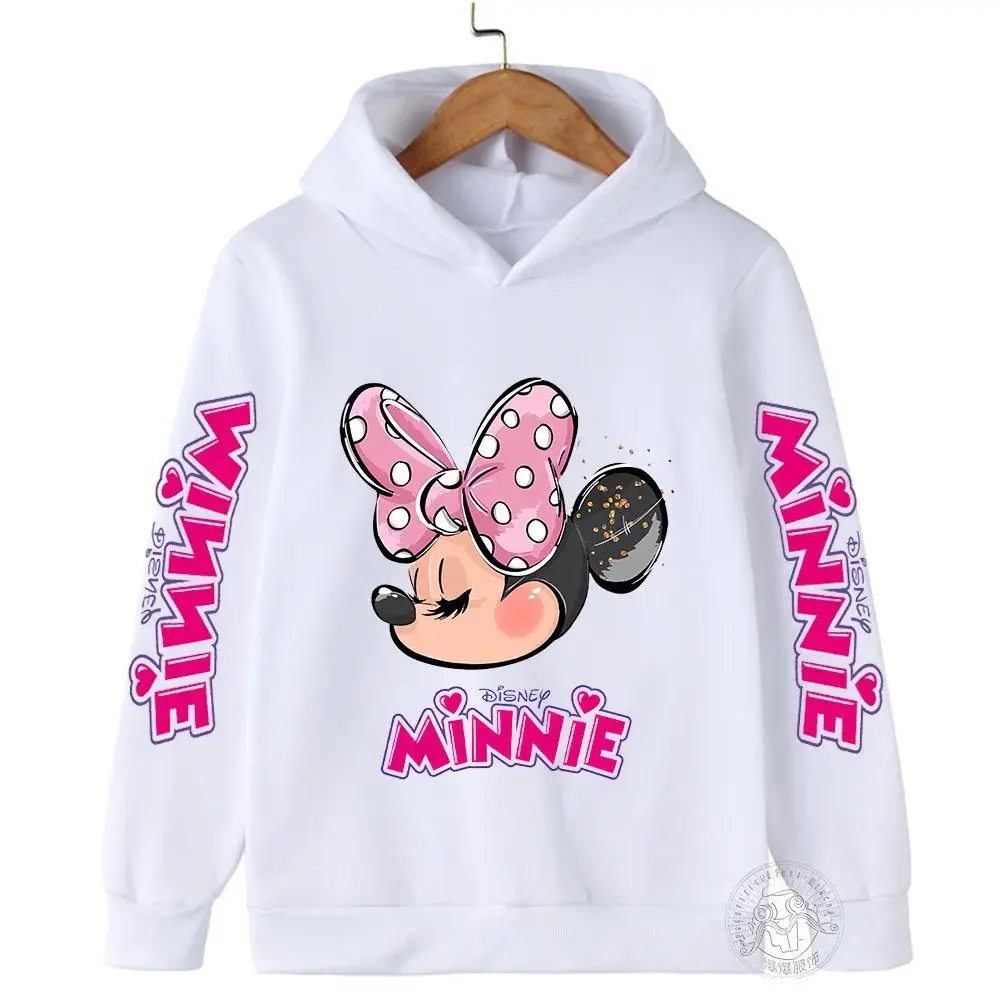 Minnie Mouse Daisy Children Hoodies Girls Clothes Disney Sweatshirts Pullover Kawaii Anime Cartoons Boy Kids Casual Hoodie Tops