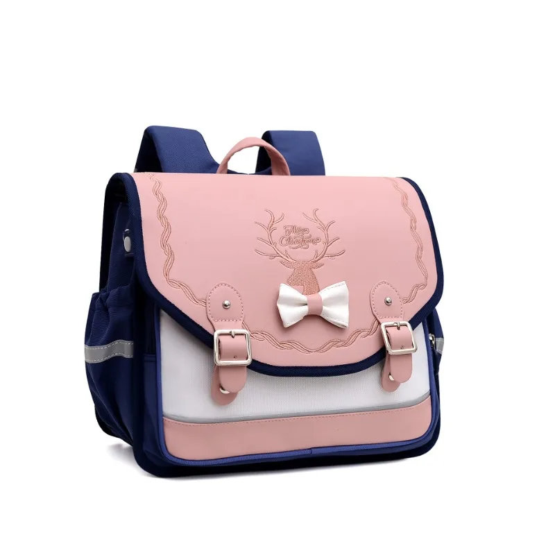 Mochila escolar Horizontal para estudiantes de primaria, mochilas escolares impermeables de nailon de gran capacidad, estilo inglés, ligera, bonita