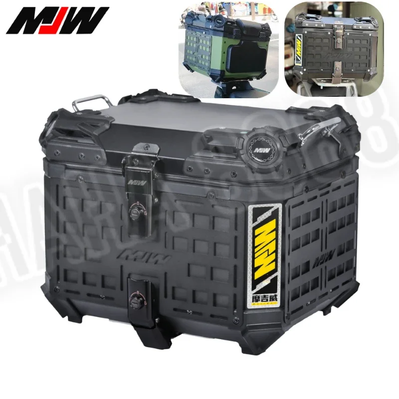 45L/55L MotoTrunk Aluminum Alloy Toolbox Waterproof Tail Box Quickly Detachable Portable Electric Vehicle Trunk with Base Plate