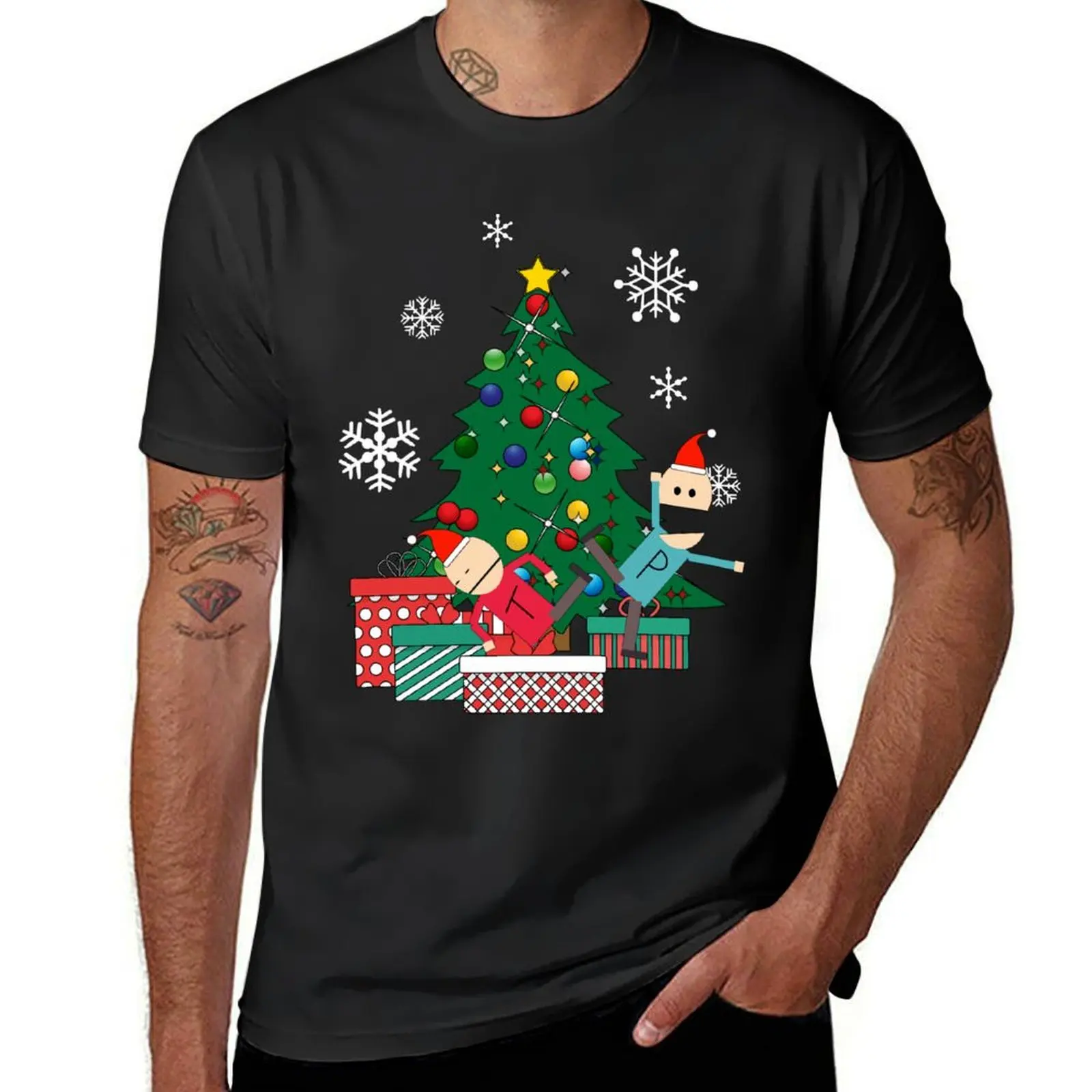 

Terrance And Phillip Around The Christmas Tree T-Shirt cute clothes Short sleeve tee black t shirts for men