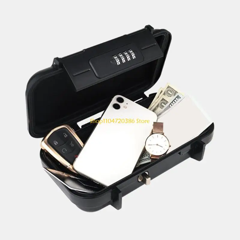 K0EA صندوق الأمان اقفال الصناديق المحمولة لفندق شاطئ النوم مع سلك قابل للإزالة صندوق الأمان للسفر 4 أرقام مجموعة الأمن #5