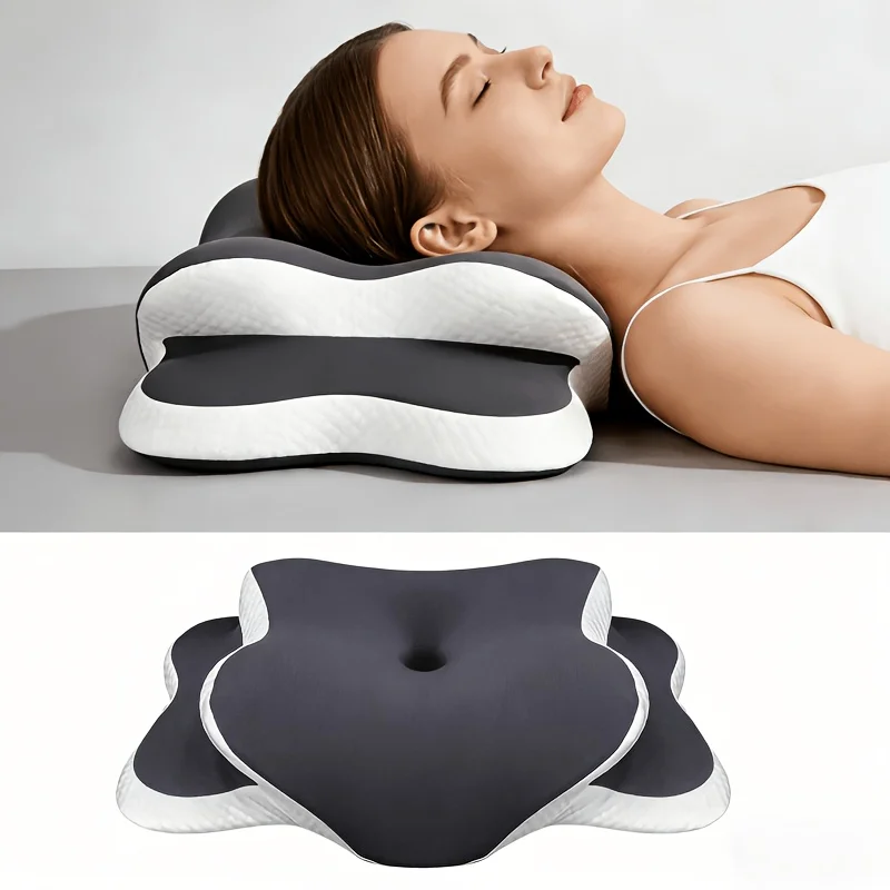 Ergonomic Memory Foam Pillow for Neck Pain Relief Orthopedic Contour Support Pillow for Side Back Stomach Sleepers Gift