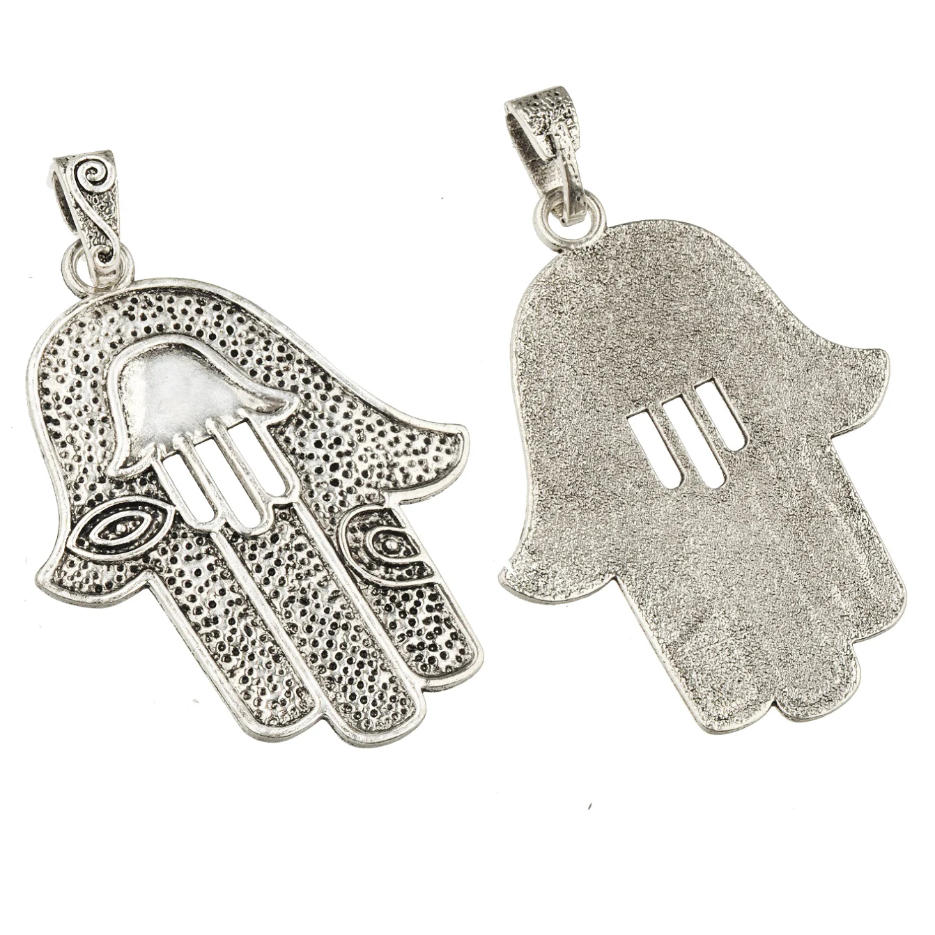 3pcs/lot Pendants For Making Necklaces Religion Suspension Metal Large Evil Eye Diy Cords Silver Jewellery Components Wholesales