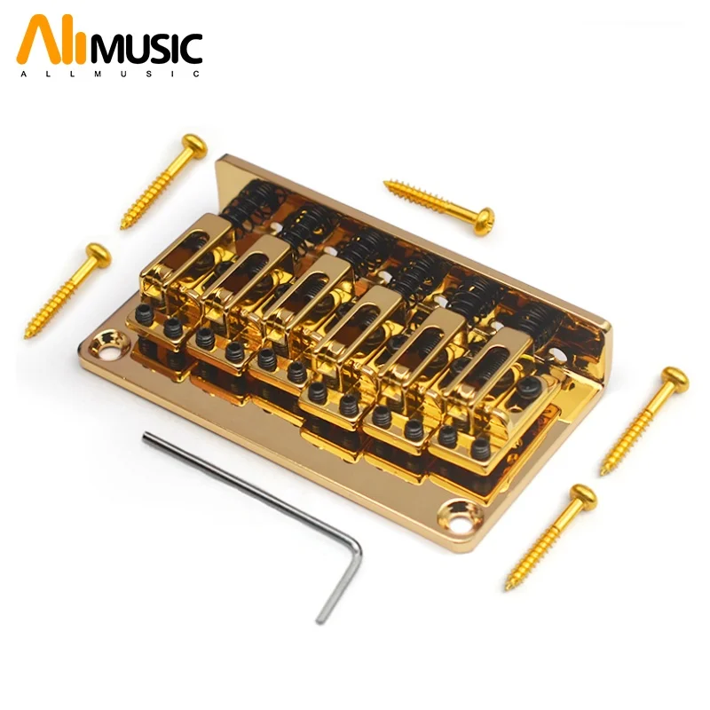 

Metal Hardtail 6 String Electric Guitar Bridge 73x40.3MM-10.5 Bottom/Body Through Bridge Double Route Black/Gold/Chrome
