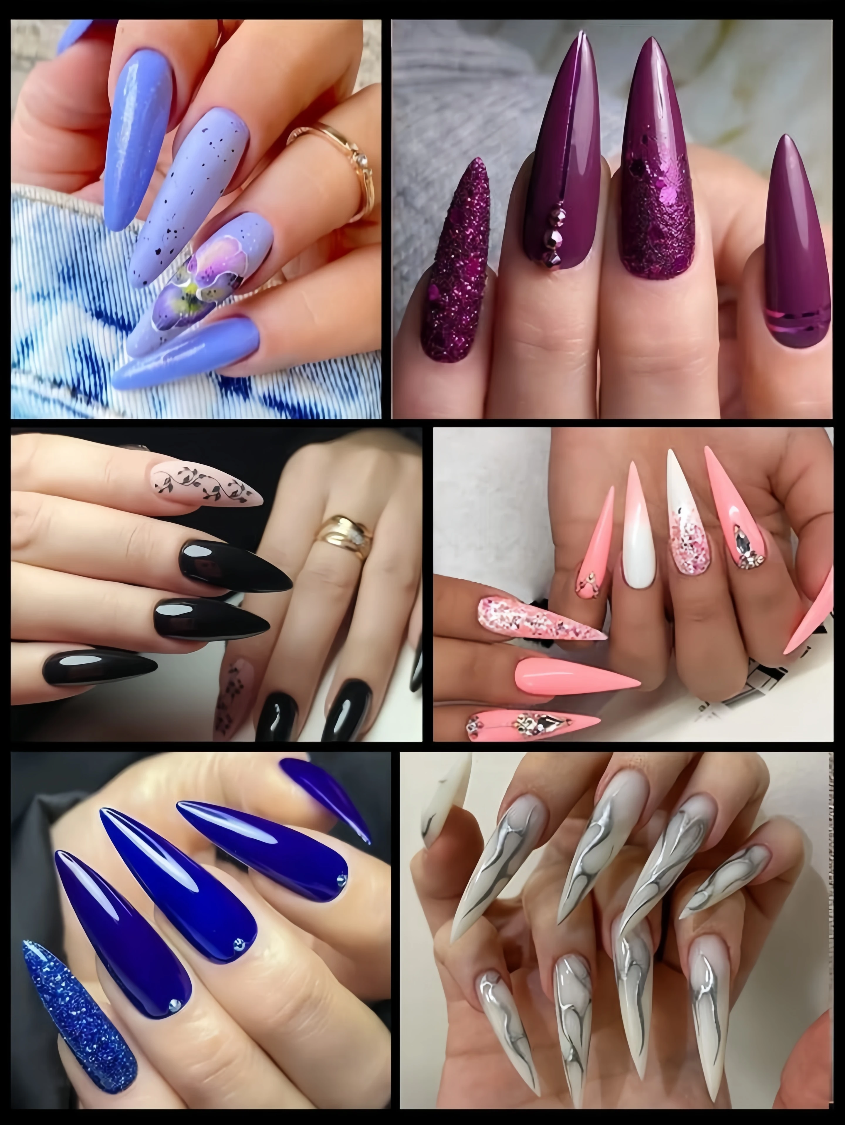 مجموعة أطراف أظافر ستيليتو مكونة من 240 قطعة، غطاء كامل للأظافر المزيفة، أظافر صناعية من الأكريليك، وصلة متينة للمانيكير، #2