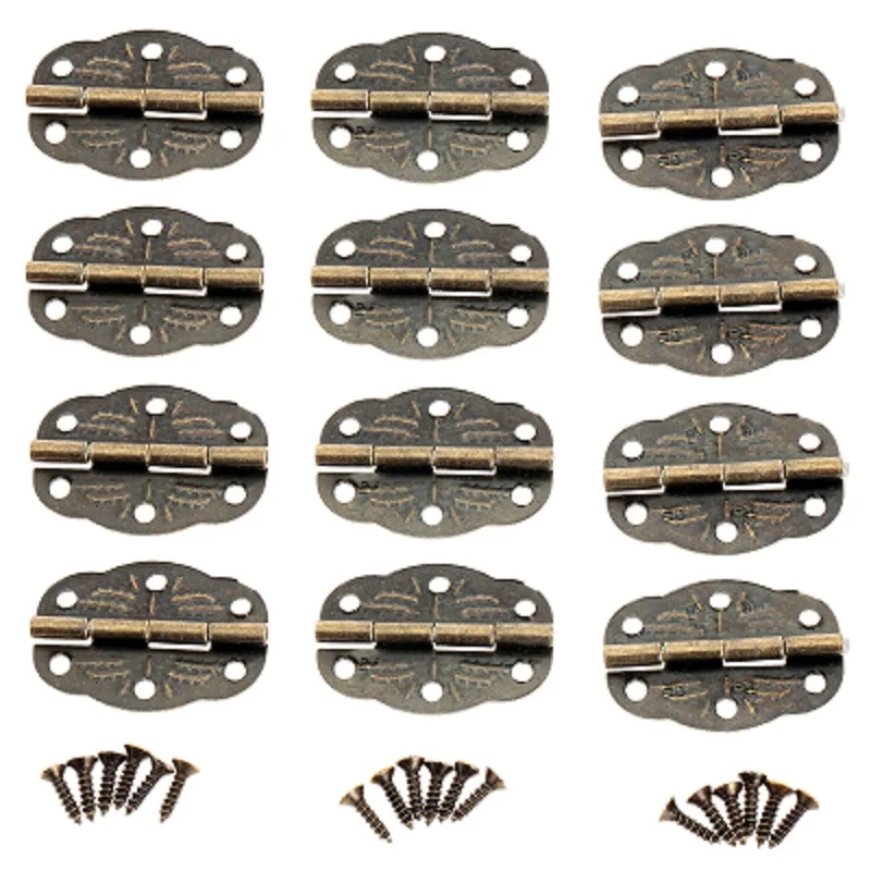 Charnières décoratives pour meubles anciens, cadeau en bois, boîte à bijoux, décor, raccords de meubles, quincaillerie avec vis, 20 pièces, 30x22mm