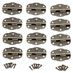 20pcs 30x22mm Antique Furniture Decorative Hinges For Wooden Gift Jewelry Box Decor Hinge Fittings Furniture Hardware with Screw