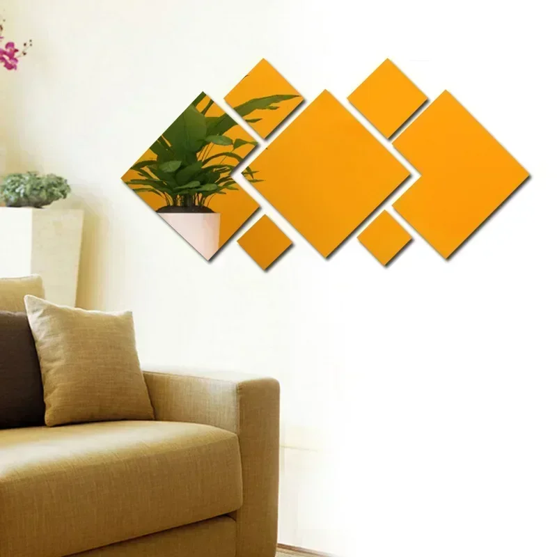 Acrylic 3D Mirror Wall Sticker For Bedroom Living Room Corridor DIY Background Wall Hotel Creative Background Mirror WallSticker 4