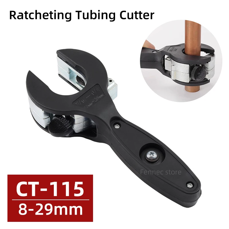 Ratchet Tube Pipe Cutter Knife 8-29mm Stainless Steel Copper Aluminium Ratchet Scissors Hose Cutting Hand Tools Universal CT-115