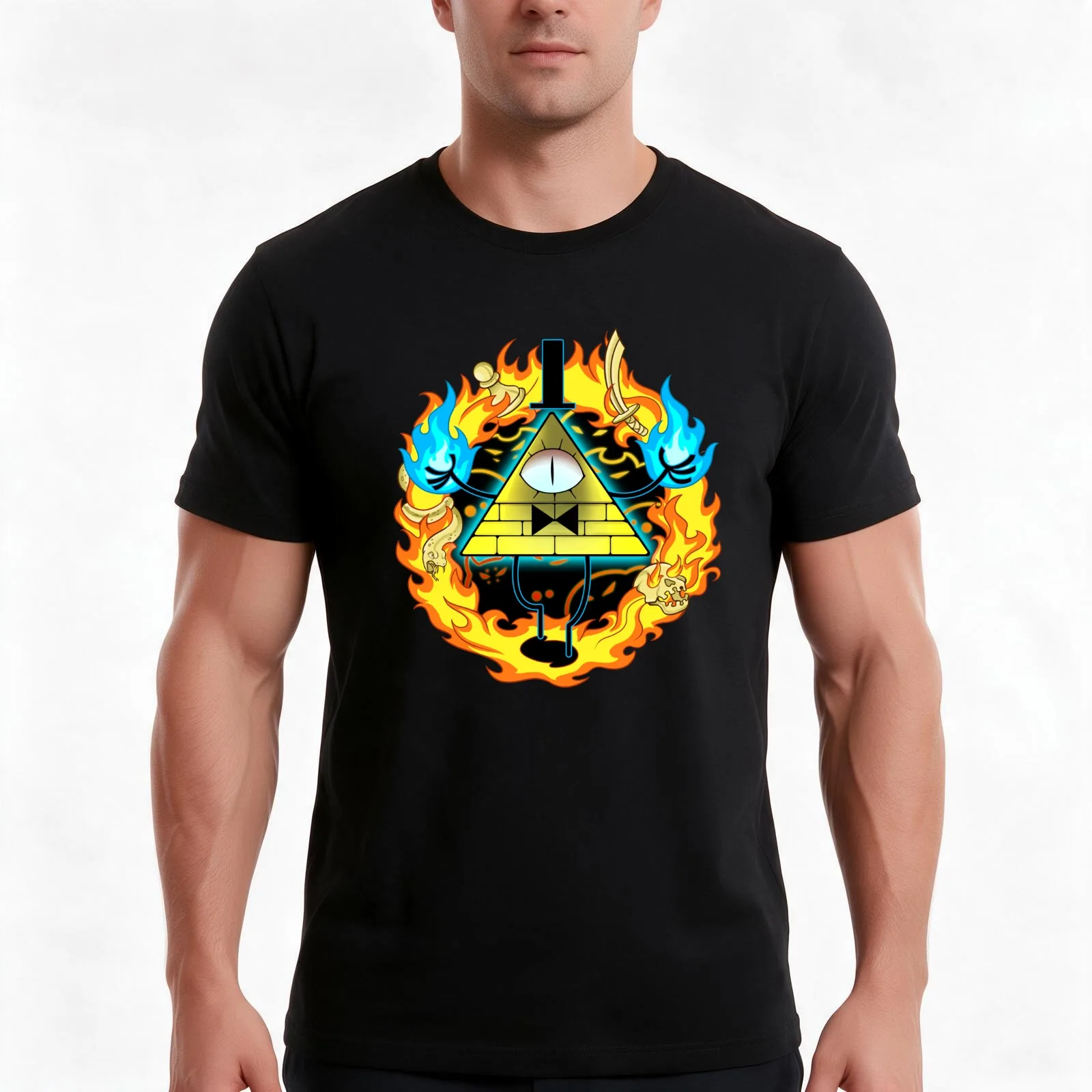 Fear the Beast With Just One Eye T-Shirt, Summer Casual Cotton Tee, Oversized Streetwear Tops, Vintage Graphic Print