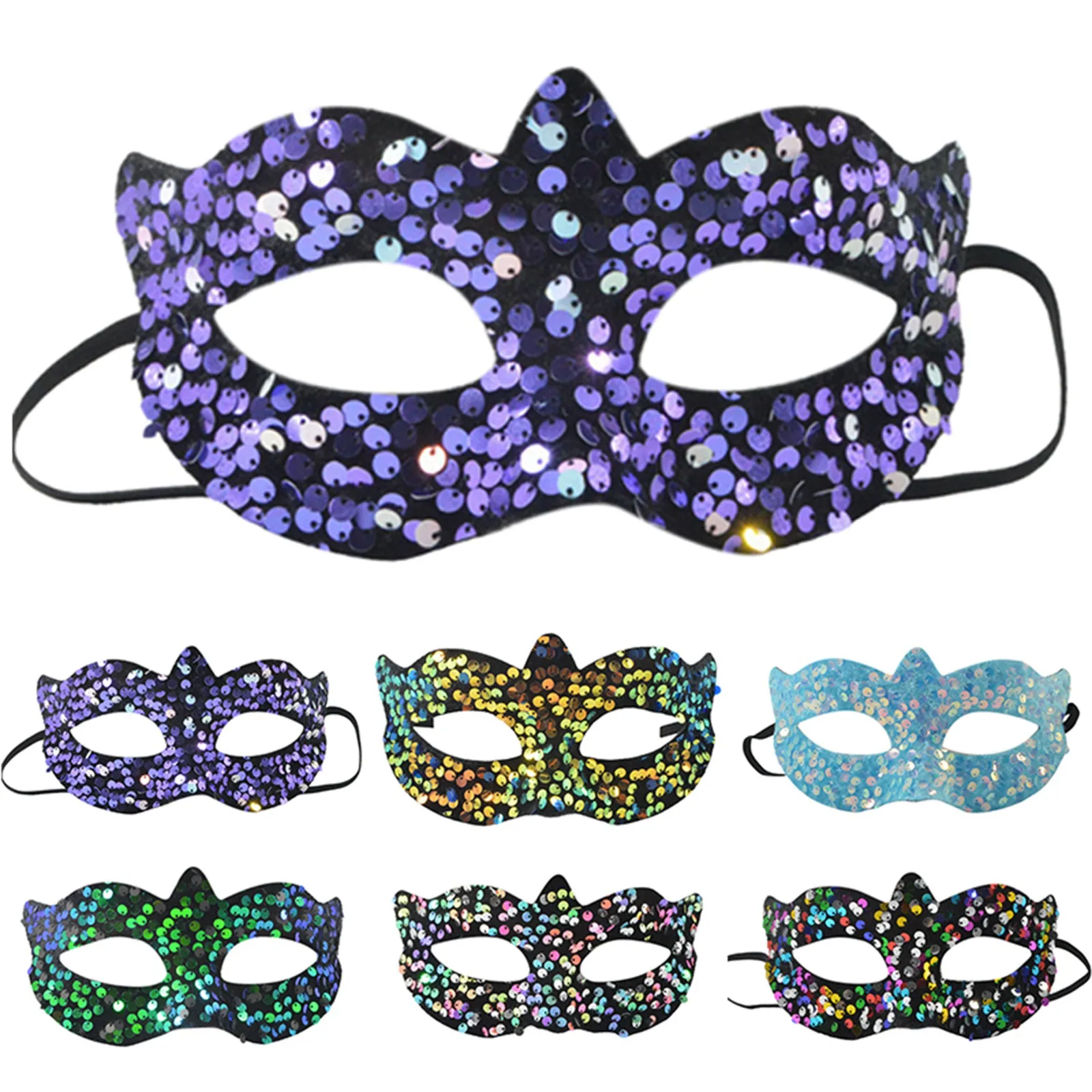 New Fashion Glitter Masquerade Mask Women Girls Sexy Fox Eye Mask for Fancy Dress Christmas Carnival Party Sequin Mask