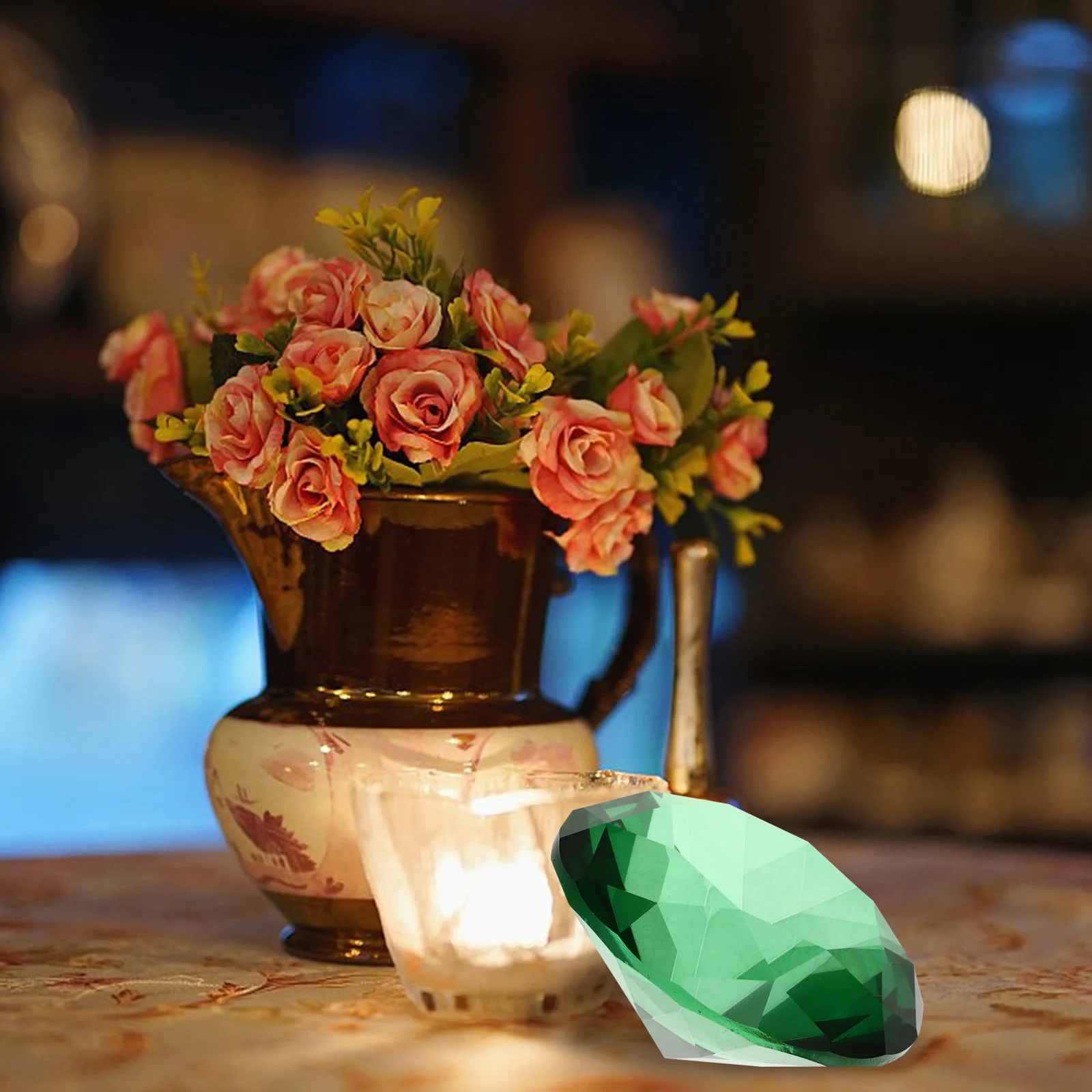 

2Pcs Artificial Transparent 60Mm Decorative Wedding Home Bridal Shower Faux Diamond Decor Romantic Ambiance