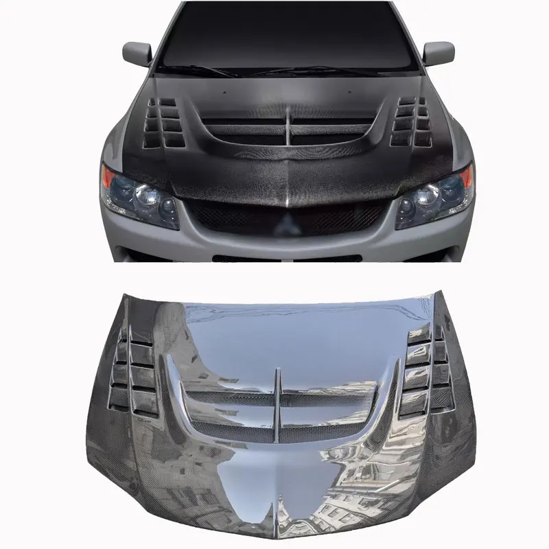 

Tom AutoCarbon Fiber Hood VTX Style for EVO 9 4DR 2006-2007 Lancer Evolution Engine Hood