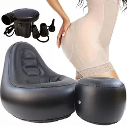 BBL-Inflável Hip Lift Sofá com Buraco, Cadeira de Recuperação, Lounge Lounger, Preto Otomano, Sentado e Dormir Relaxamento