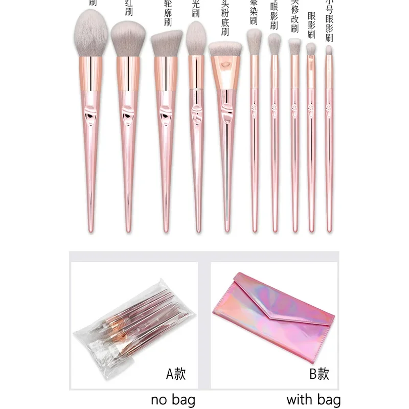 10 teile/satz Champagner Make-Up Pinsel Set für Kosmetische Foundation Puder Erröten Lidschatten Kabuki Blending Make-Up Pinsel Schönheit Werkzeug