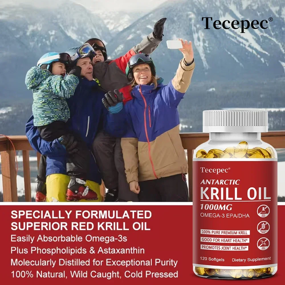 Antarctic Krill Oil 1000 Mg with Omega-3 EPA, DHA, Astaxanthin & Phospholipids, 120 Softgels