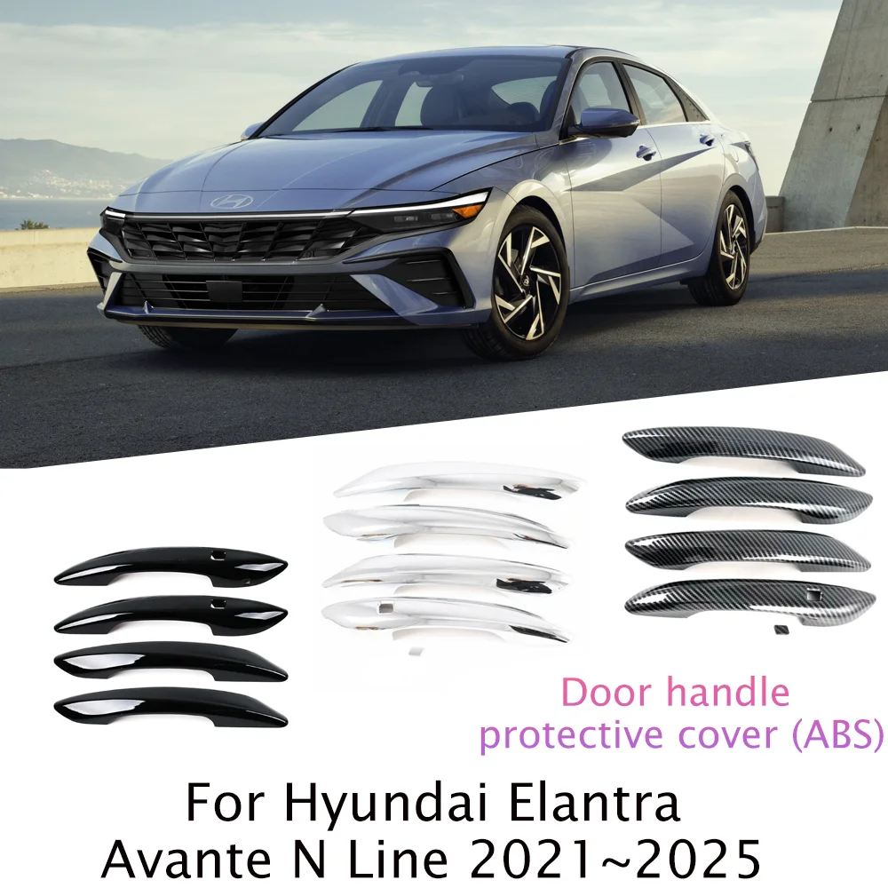 

Для Hyundai Elantra i30 седан Avante N Line 2021 ~ 2025 2022 2023 2024 крышка внешней дверной ручки автомобиля защитные декоративные аксессуары