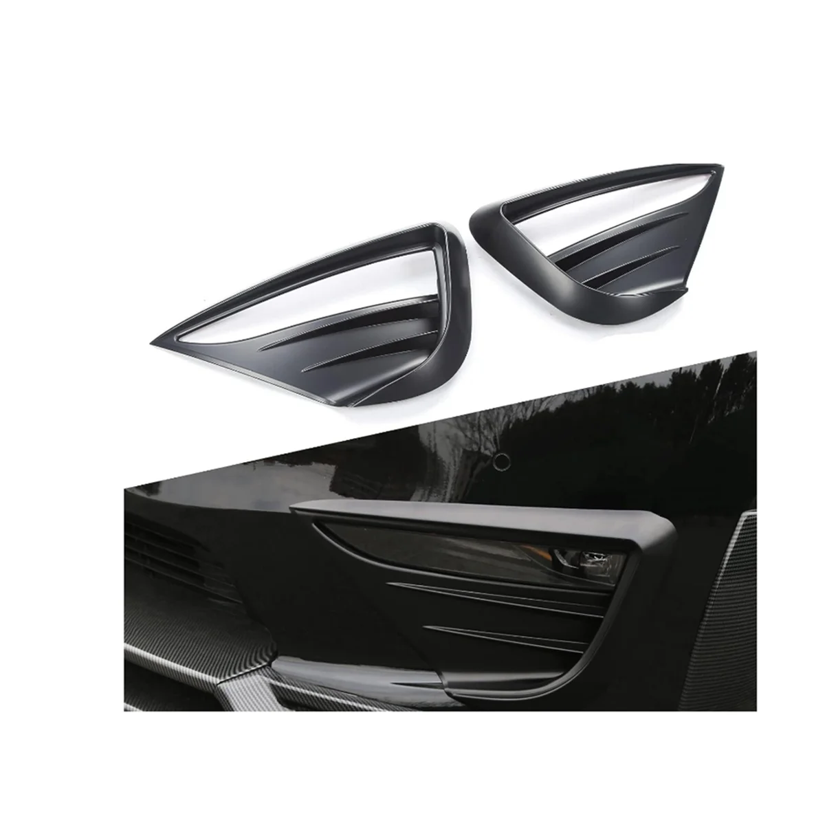 

T47C_For Tesla Model Y Car Fog Lamp Spoiler Blade Trim Protective Cover