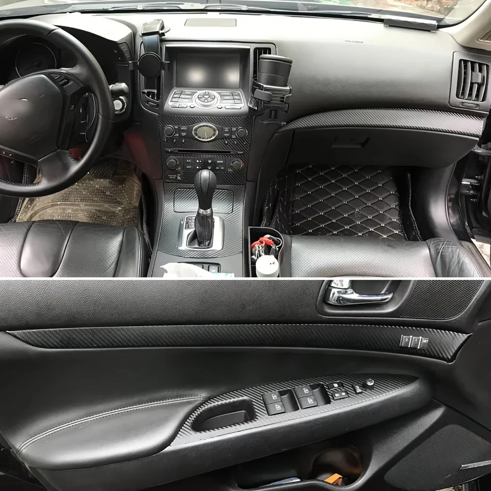 

for Infiniti G25 35 37 4 Door 2006-2013 Interior Control Panel Door Handle Carbon Fiber Stickers Decals Car styling Accessorie