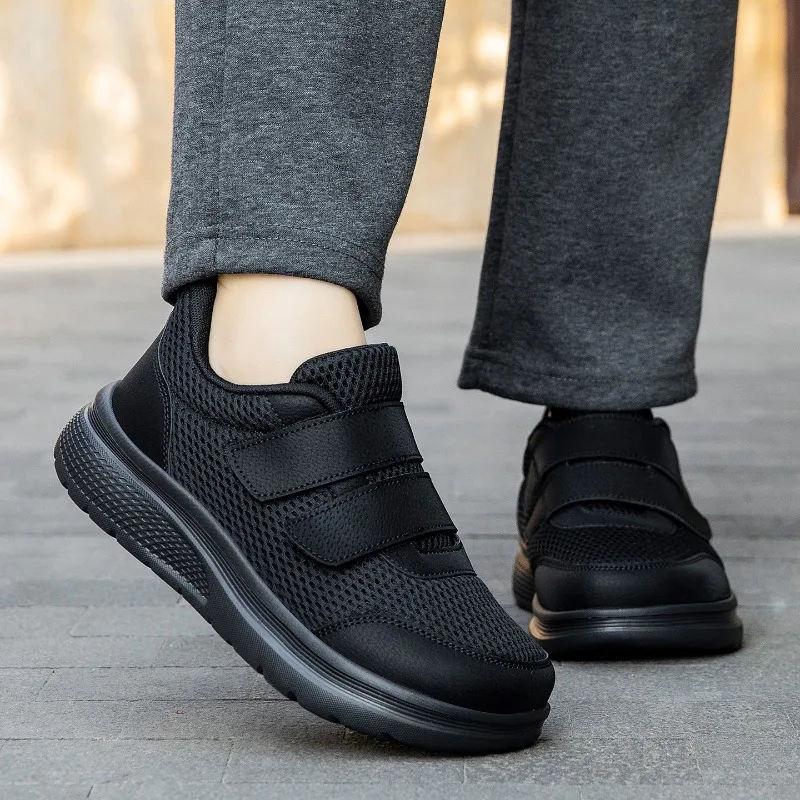 Men Women Diabetic Shoes Wide Toe Box with Adjustable Double Straps Arch Supporting Soft Sneakers Extra Wide Orthopedic Shoes view 2