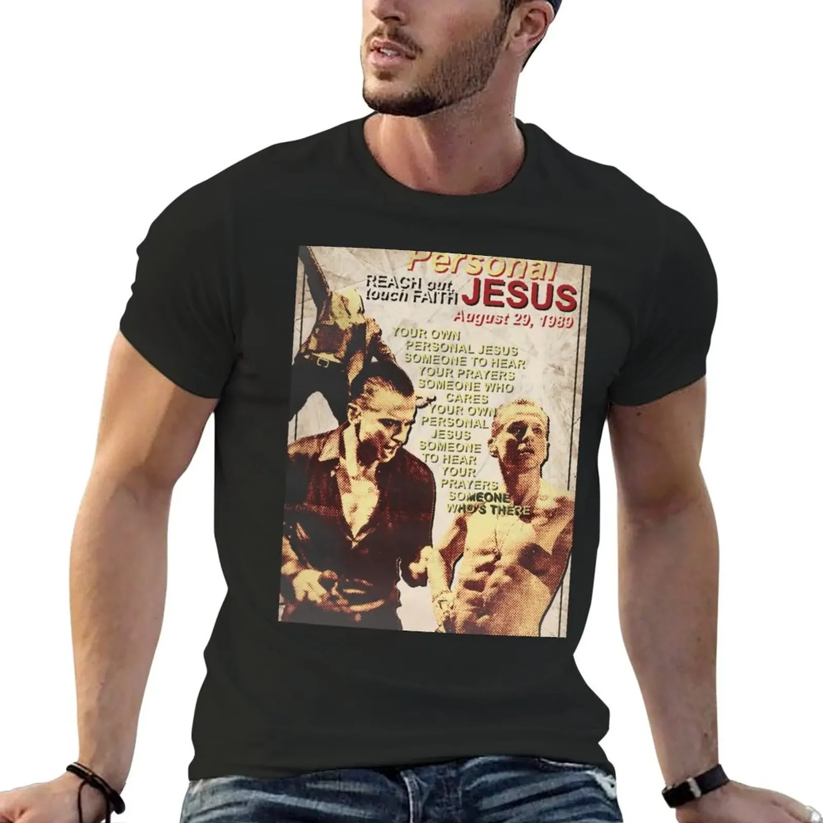 dave gahan personal jesus T-Shirt graphic tee shirt aesthetic clothes boys animal print plus size tops Men's clothing