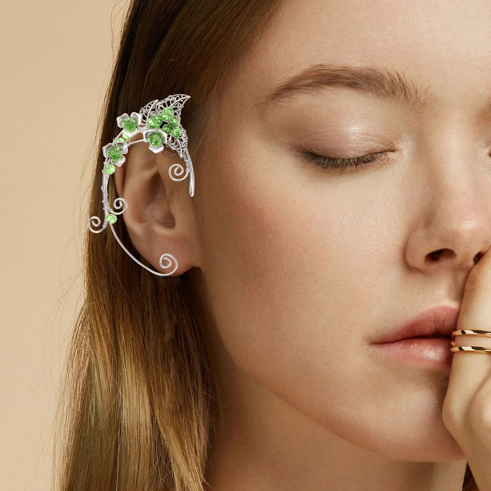 

Retro made Non Piercing Ear Clips for Women Elf Earrings Silver Pair Comfortable Fit Teen Girls Accessories