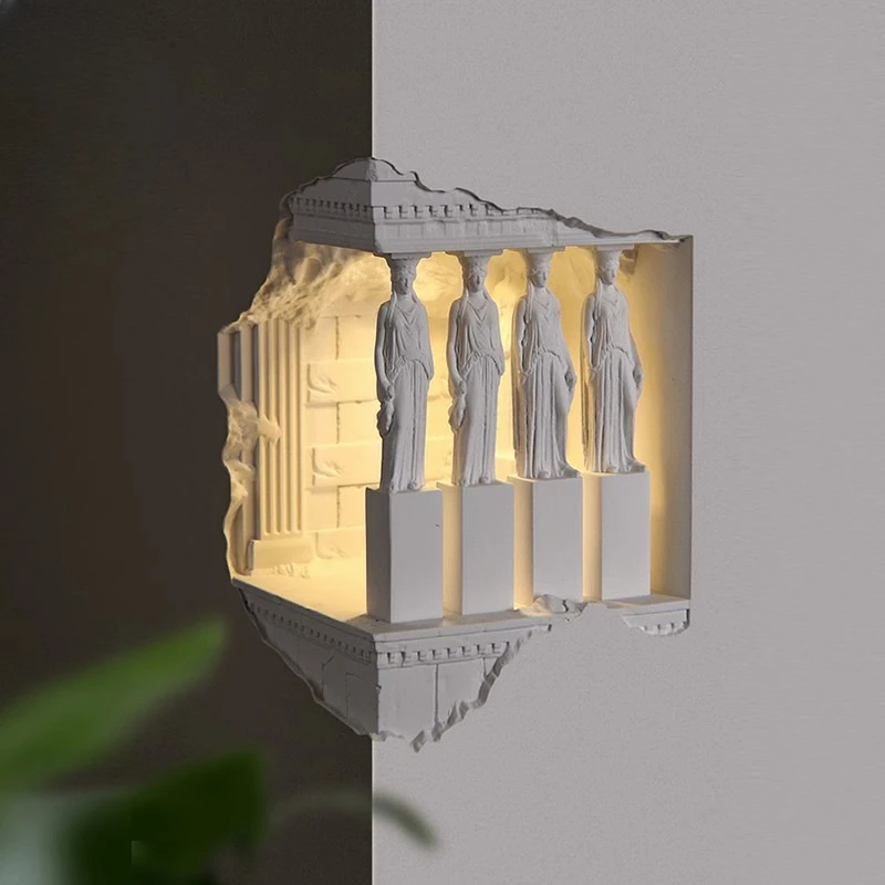 

Recessed LED Wall light Indoor Corner Step Stairway Hallway Staircase Wall lamp Sensor Lamp Carved The Parthenon Wall light