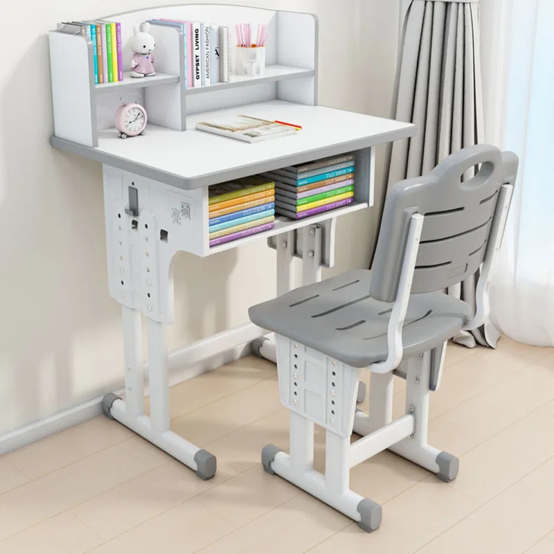 Aesthetic White Desk Mobile Writing Minimalist Study Table Students Toddler Mesa Infantil E Cadeirinha Children Furniture