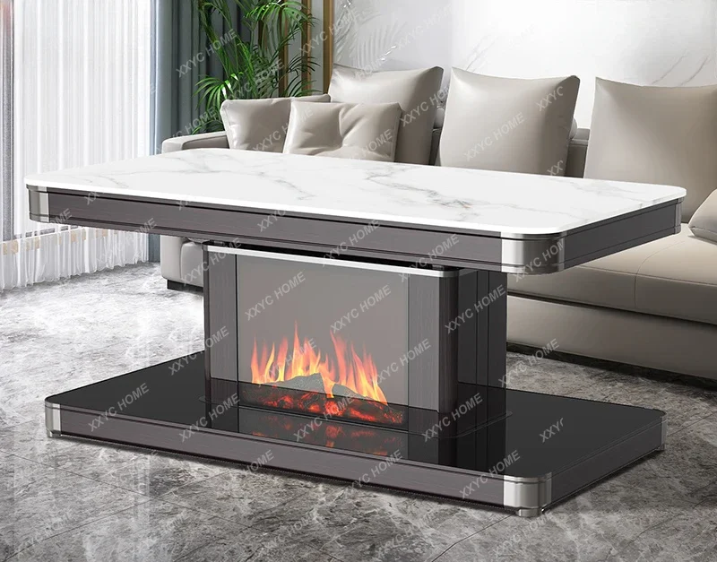 Simulated flame heating table, fire table, coffee table, integrated household electric heater, rectangular electric baking table