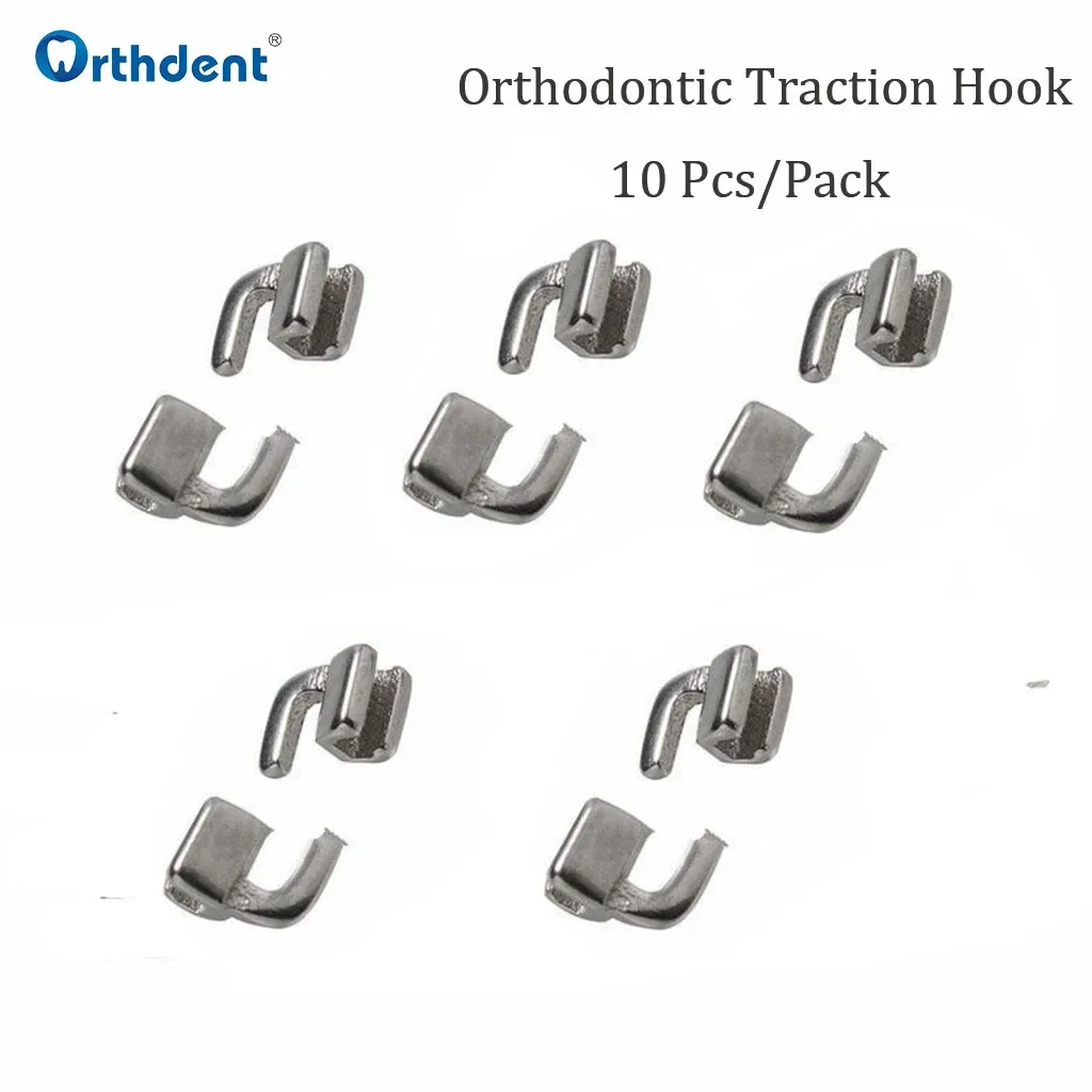 10Pcs Dental Orthodontic Crimpable Hooks Double Cross Tubes Traction Hook Long Short Type Fixed on ArchWires Dentistry Materials