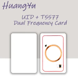 5/10PCS UID T5577 Smart Dual Chip Changeable Magic Card 13.56Mhz Clone Badge 125Khz Copy Token RFID Rewritable NFC 1K S50 Tag