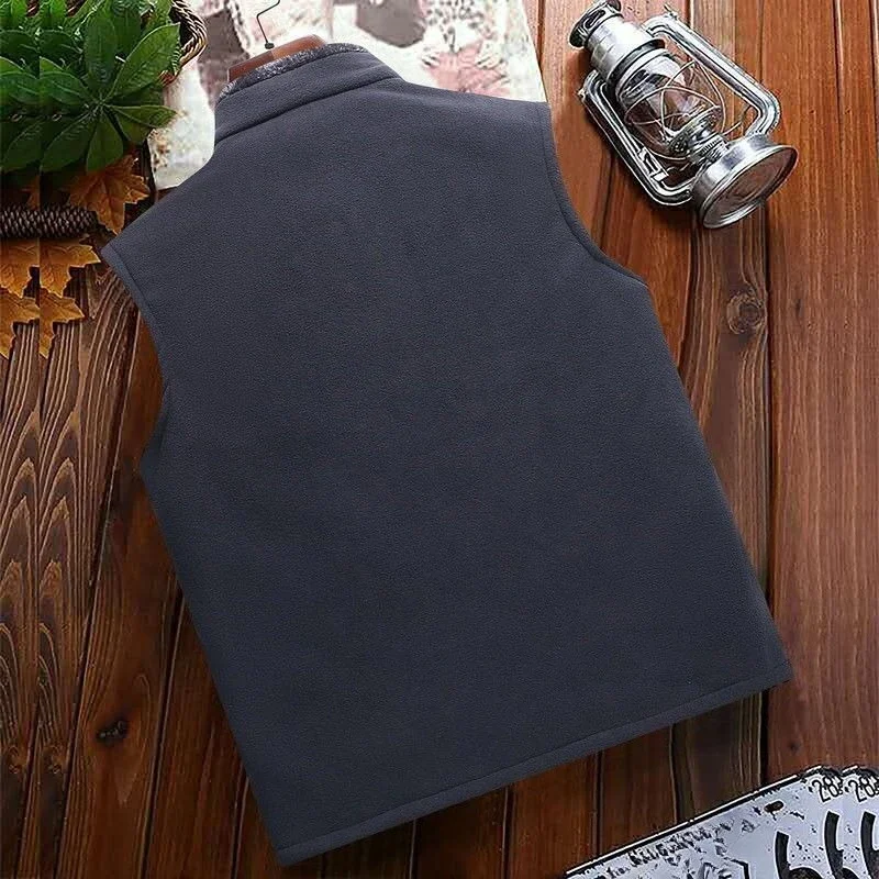 

Heavy Duty Polar Fleece Vest Men's Windproof Breathable Sleeveless Cape for Outdoor Activities Autumn Winter Warmth​