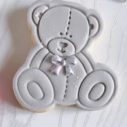 Lovely Sitting Baby Bear Cookie Cutter and Stamp for Baby Birthday Shower Fondant Cake Decorating Cupcake Top Cakepop Lolipop