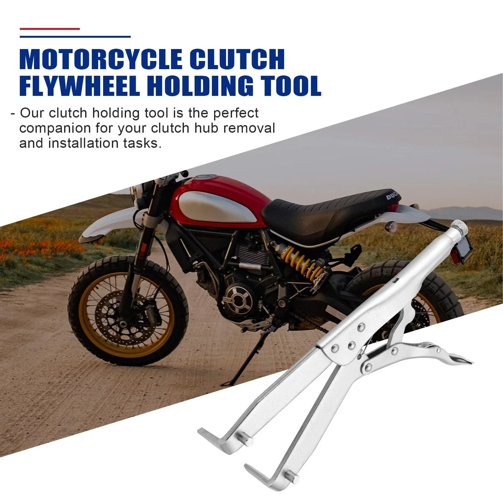 Universal Motorcycle Clutch Holding Tool Clutch Hub Basket Flywheel Holder Wrench Repair Removal Motorbike Repair Tool