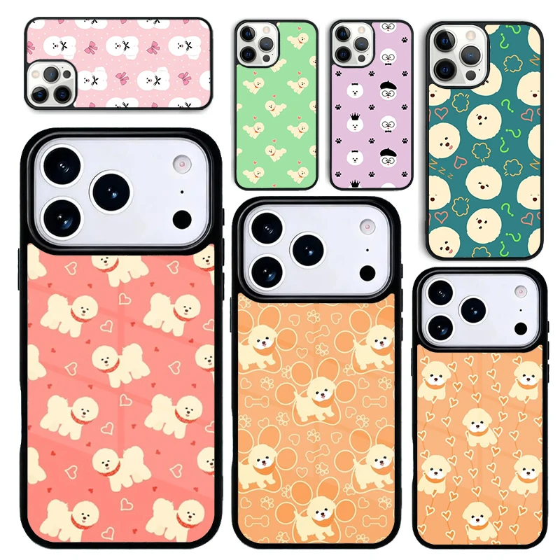 Funda Protectora para iPhone 17 Air 16 Pro Max 15 Plus 11 13 Mini 14 12, Diseño de Cachorro de Perro Bichón Frisé, Suave