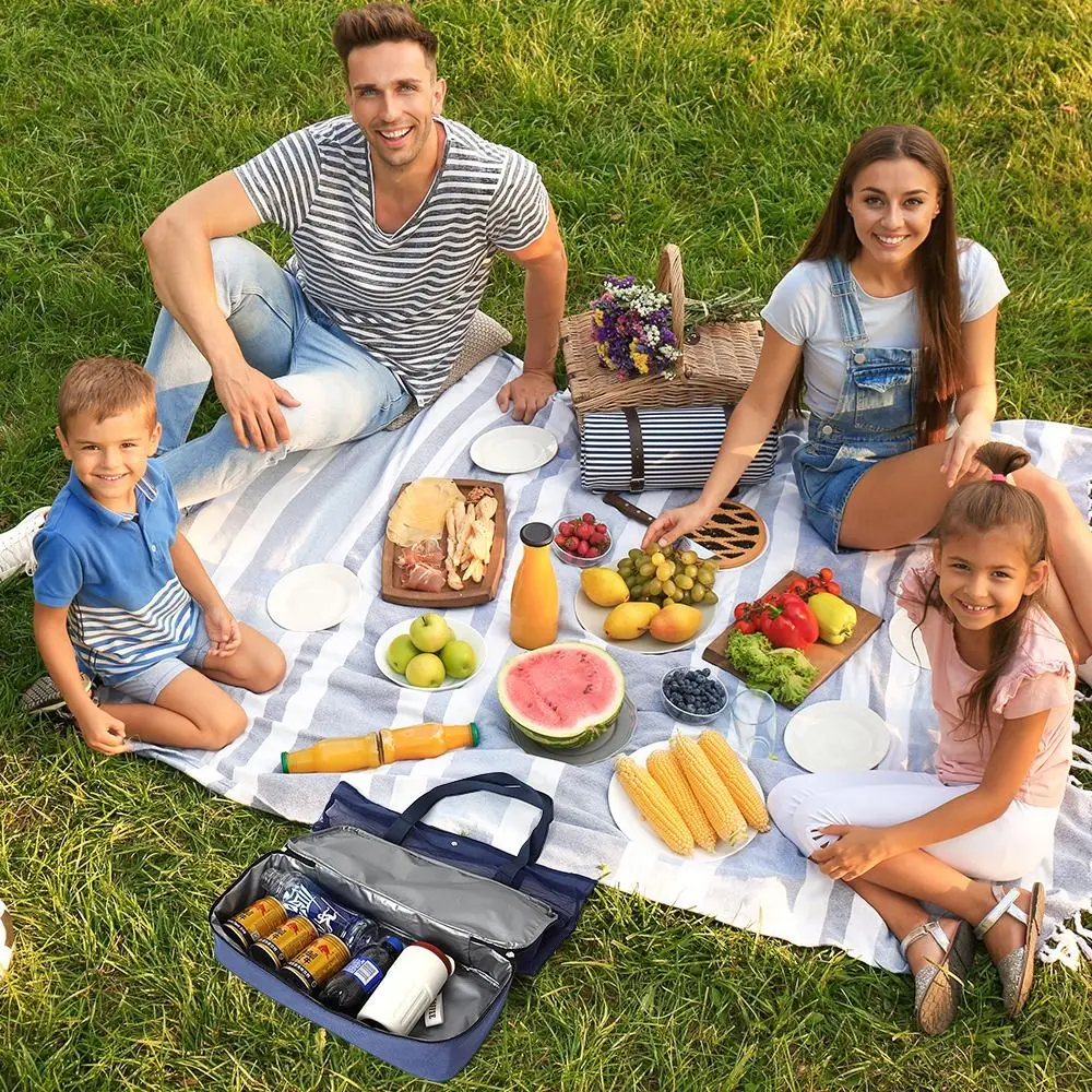 Heat Preservation Picnic Beach Bag Transparent Mesh Foldable Double-layer Swim Storage Double-layer Storage Lightweight