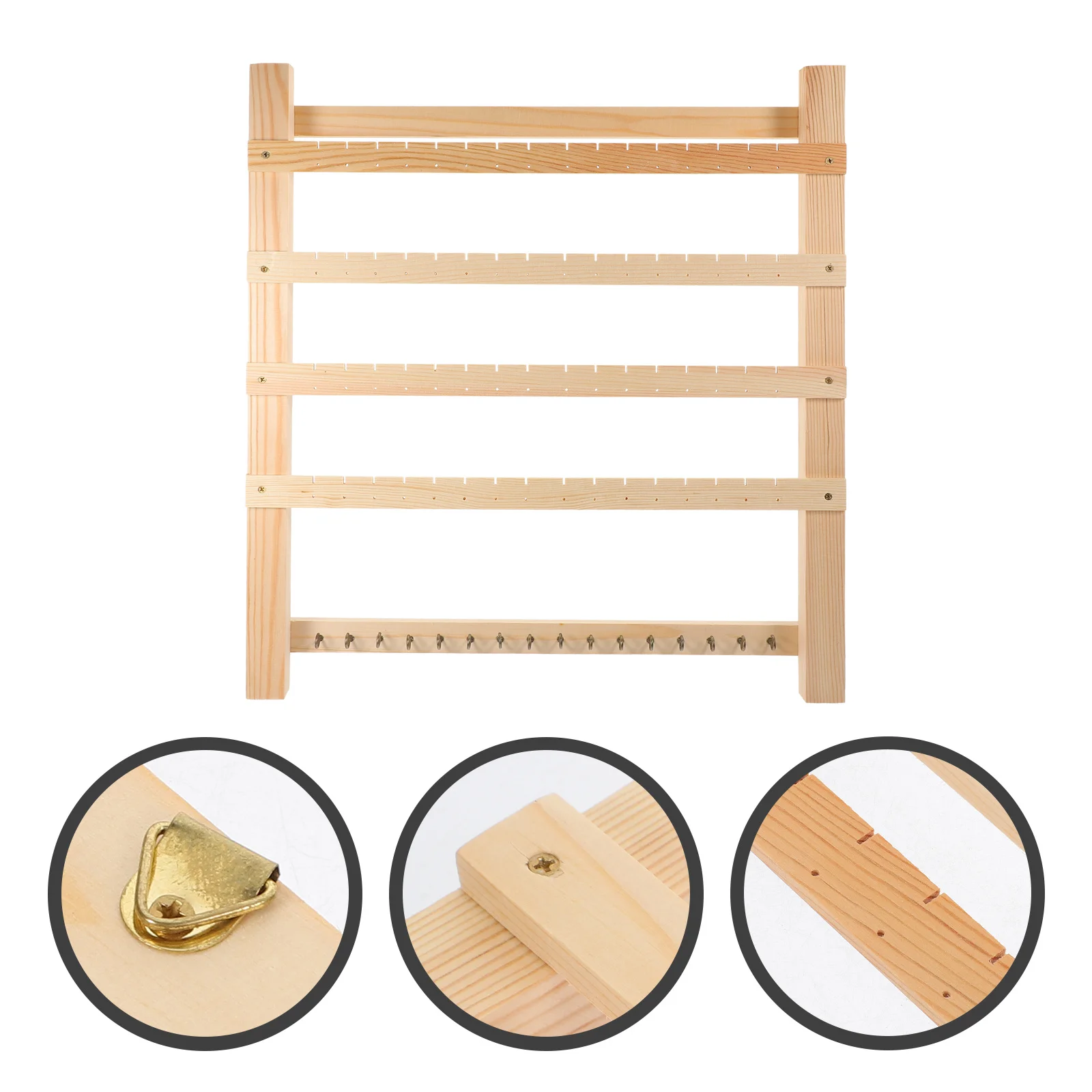 

Wooden Wall Mounted Jewelry Organizer Earring Necklace Holder Storage Rack Display Stand For Home Decor Accessories