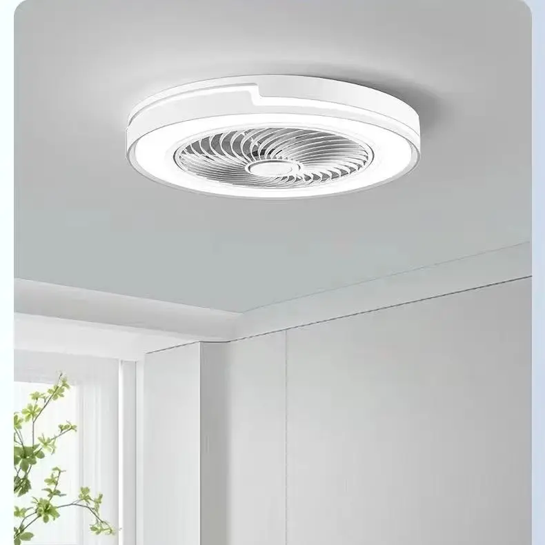 Bedroom Ceiling Fan Light, Intelligent Voice Invisible Ceiling Fan Light, Dining Room Home Use Nordic Macaron Electric Fan Penda