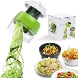 Handheld Spiralizer Vegetable Fruit Slicer 4 In 1 Adjustable Spiral Grater Cutter Salad Tools Zucchini Noodle Spaghetti Maker