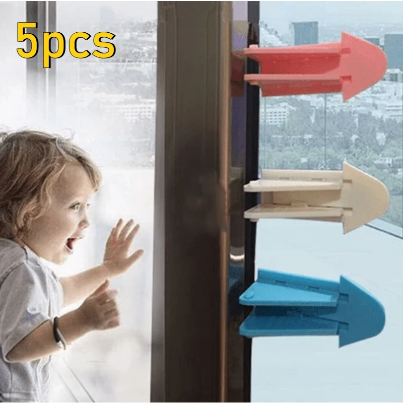 5 PCS Window Lock Sliding Door Aluminum Alloy Safety Sliding Window Stopper Screen Window Fixing Buckle