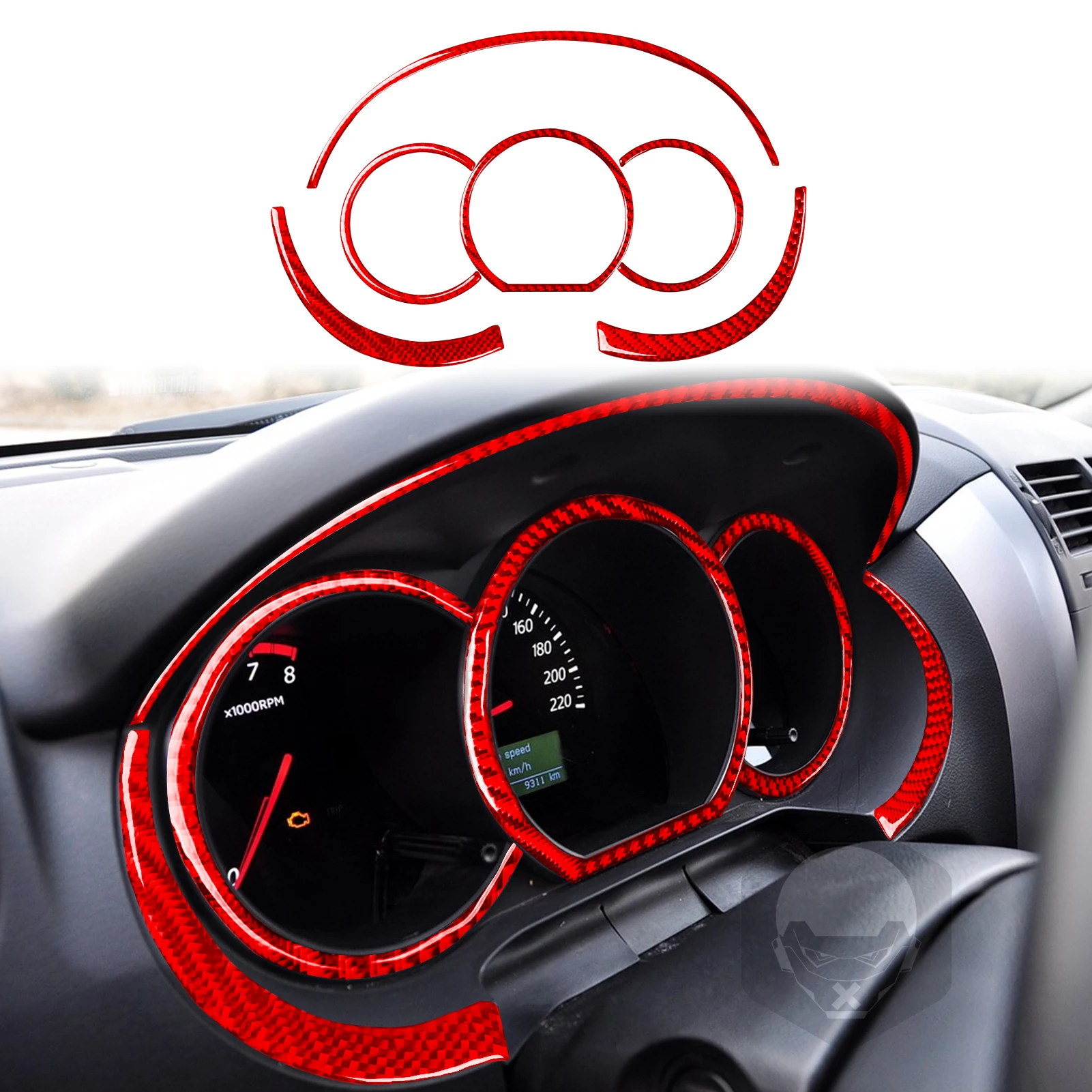 Carbon Fiber For Suzuki Grand Vitara 2006-2013 Speedometer Fuel Gauge Panel Frame Set Stickers Car Interior Accessories