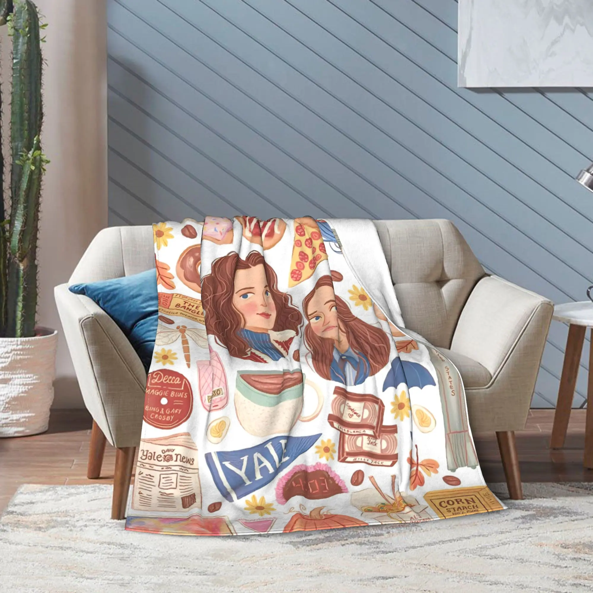 جيلمور بنات لورلياي روري بطانية محبوكة الفانيلا المسلسلات التلفزيونية لينة رمي البطانيات للطائرة السفر لحاف تنفس #4