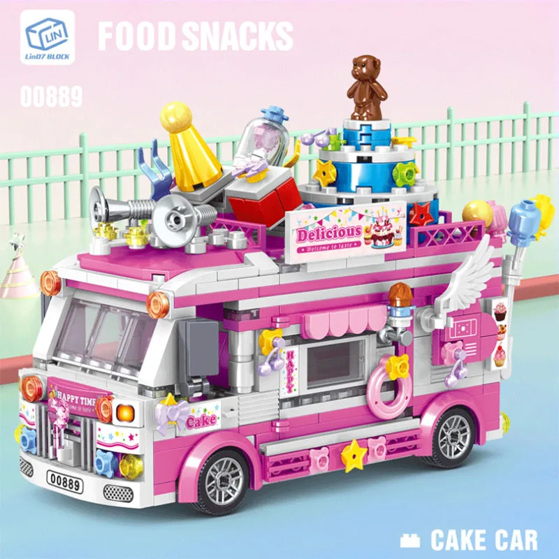 

608PCS Building Blocks Model Bricks DIY Cake Car Food City Truck For Adult Boys Girls Friends For Children Kids Toys Gifts