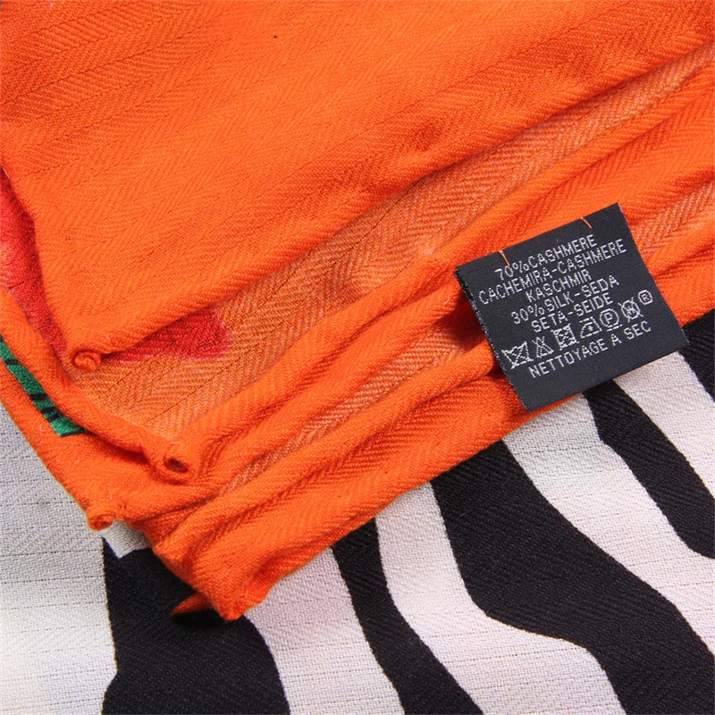 POBING Seide Kaschmir Schal Frauen Hand Gerollt Schals Fly Horse Print Quadratische Schals Wraps Dame Bandana Große Hijabs Weibliche Foulards – Detail 6