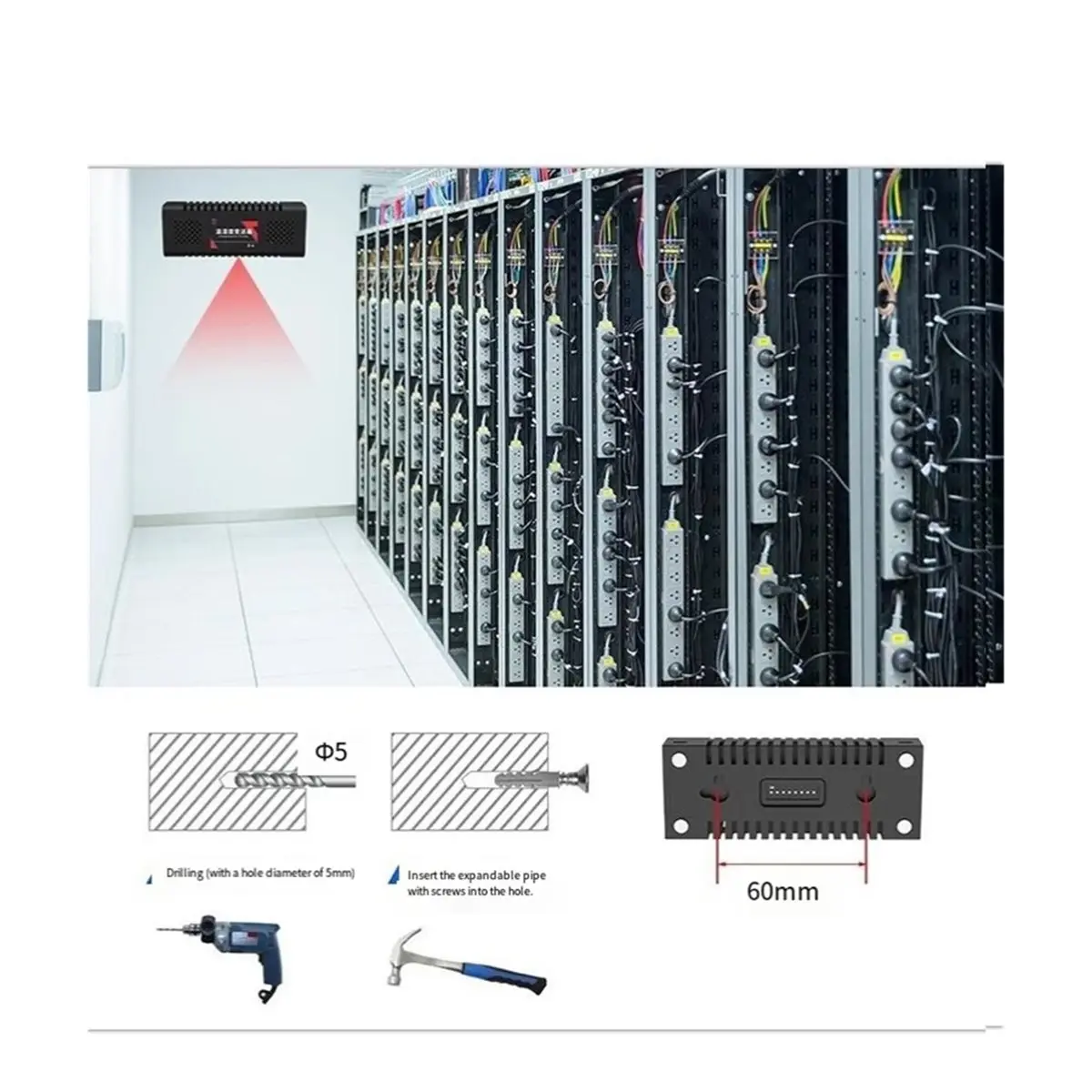 A86G NEW RS485 Cabinet Temperature and Humidity Sensor,Cabinet Type Temperature and Humidity Transmitter Sensor,RJ45 Port