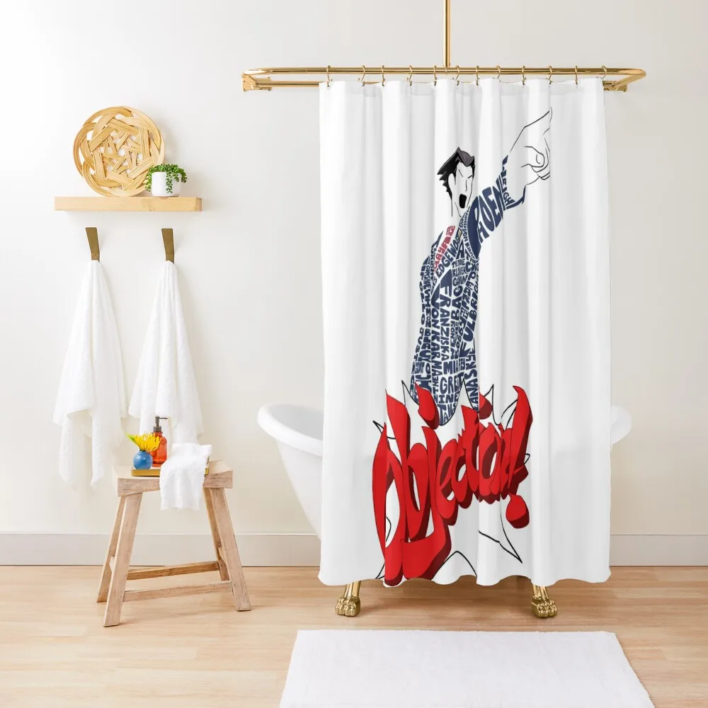 Phoenix Wright Bits! Long Sleeve Shower Curtain Waterproof Fabric Shower For Bathroom Shower Toilet Accessories Bathroom Curtain