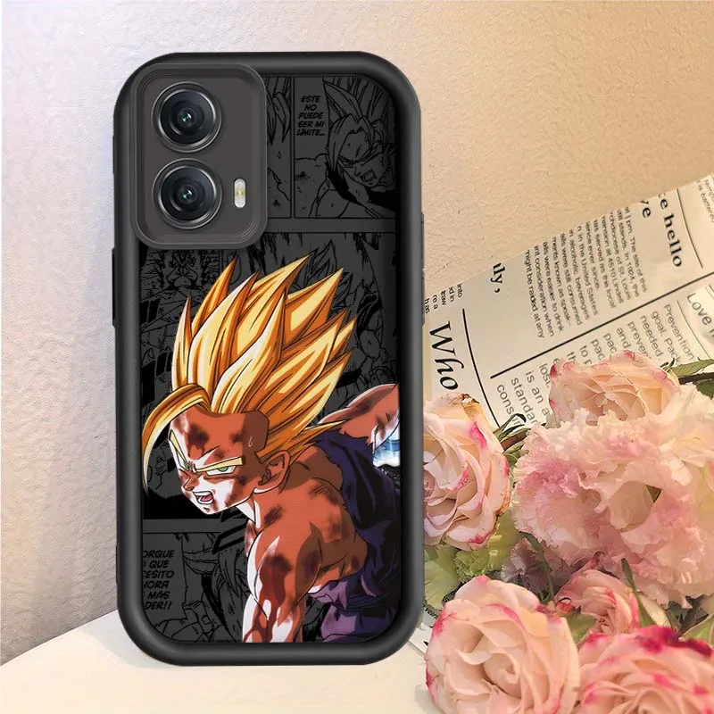 D-Dragon Ball Goku Gohans لموتورولا موتو إيدج G85 G54 G35 G34 G32 E22 E14 G04 50 5G العين سلم جراب هاتف