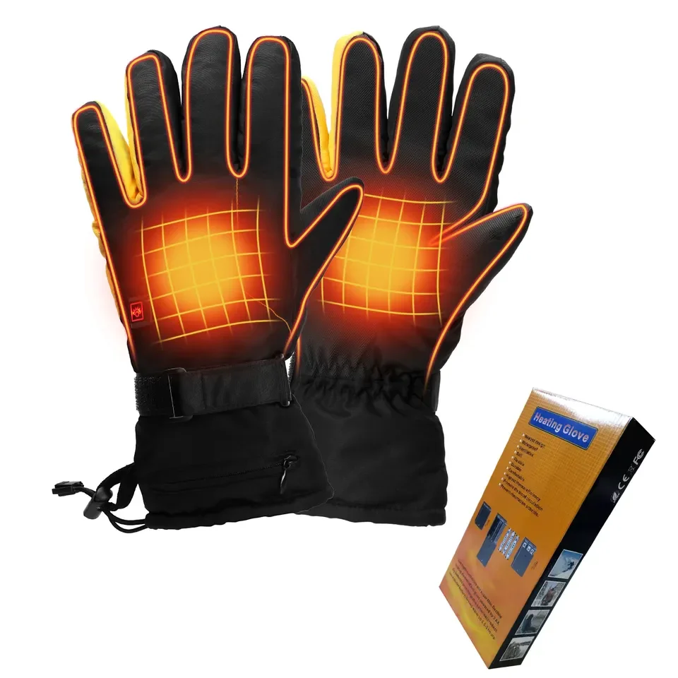 Heated Ski Gloves Battery Waterproof - ถุงมือซับในกันหนาวกันน้ำสำหรับฤดูหนาว 2026 ให้ความอบอุ่น บางเบา เหมาะสำหรับงานในคลังสินค้า พร้อมแบตเตอรี่ชาร์จได้