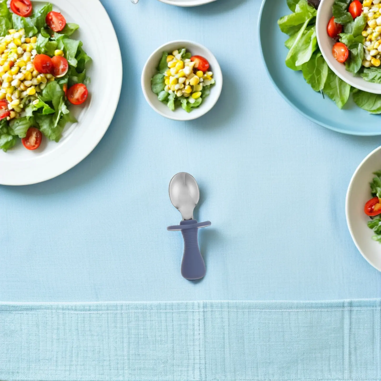 4Pcs Baby Silicone Utensils Set Fork and Spoon for Toddlers Food Grade High Temp Resistant Soft Ergonomic Kids Cutlery Set