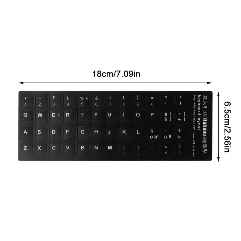 DN59 Durable Russian/French/Spanish/Japanese/German/Arabic/Korean/Italian Keyboard Language Sticker Black White Waterproof